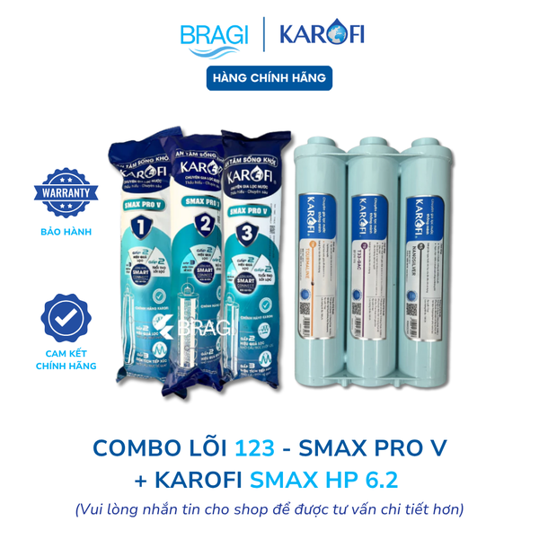Combo 9 Lõi Karofi gồm 123 Smax Pro V + HP 6.2 KÈM CÚT + DÂY