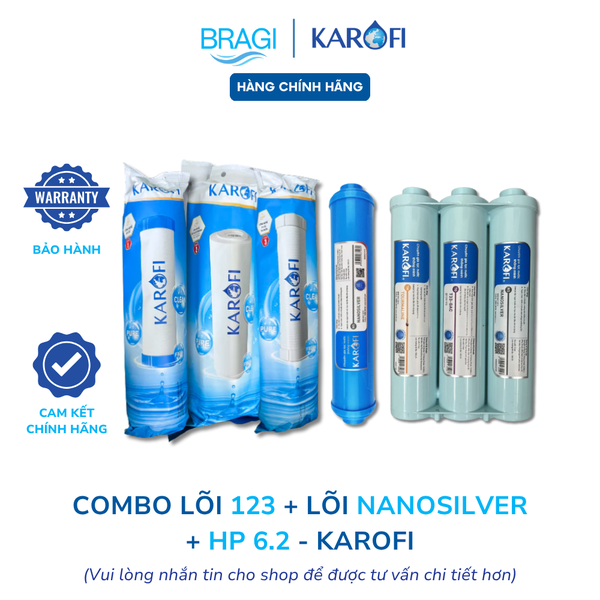 COMBO 10 LÕI KAROFI (123 + HP 6.2 + NANO) CHO MÁY KAD-D66 (KHÔNG CÓ MÀNG RO)