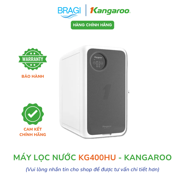 Máy lọc nước Kangaroo Hydrogen KG400HU chính hãng, bảo hành 24 tháng. Máy lọc nước công suất lớn không bình áp dùng cho gia đình hiện đại nhất 2025