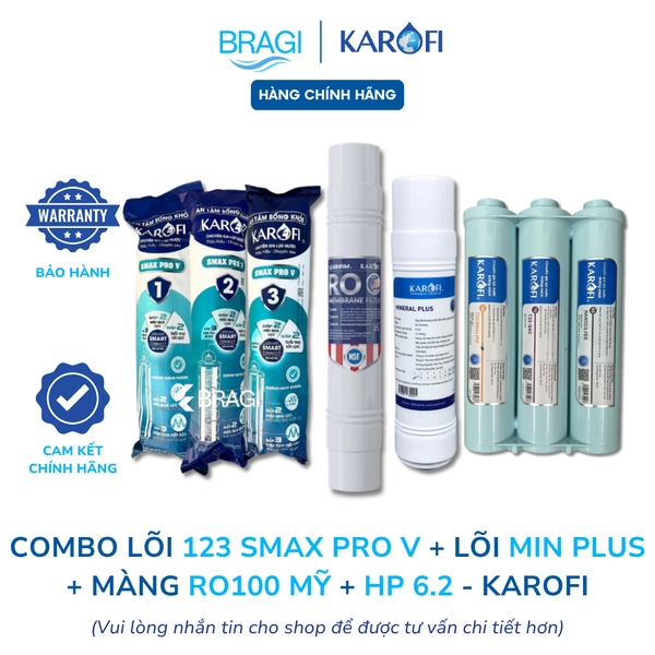 Bộ 11 lõi lọc nước Karofi chính hãng dùng cho máy lọc nước RO Karofi KAH-D15, KAD-R38S, KAD-X68,..