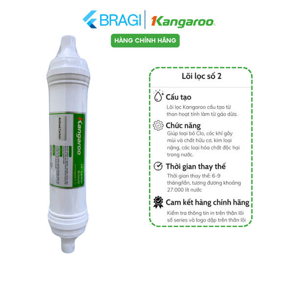 Lõi số 2 HK đúc liền lắp cho máy lọc nước Kangaroo KG100HK - lõi Active carbon