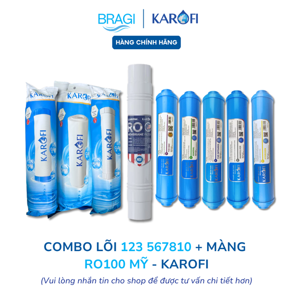 Combo 9 lõi lọc nước cho máy Karofi K9IP-2 (123+RO100US+567810)