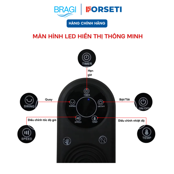 Máy sưởi gốm PTC Ceramic Forseti FHK-688 Thiết kế nhỏ gọn - Công tắc an toàn - Bảo hành trong 24 tháng