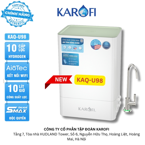 Máy lọc nước Karofi KAQ-U98 10 lõi lọc. Máy lọc nước KAROFI mới nhất 2025