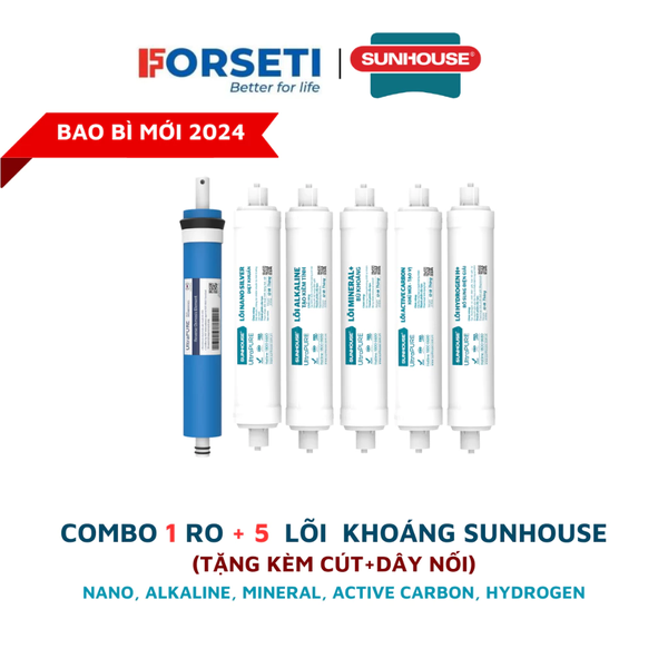 Trọn bộ 9 lõi lọc cho máy lọc nước RO nóng lạnh Slimbo SHA76214CK-S