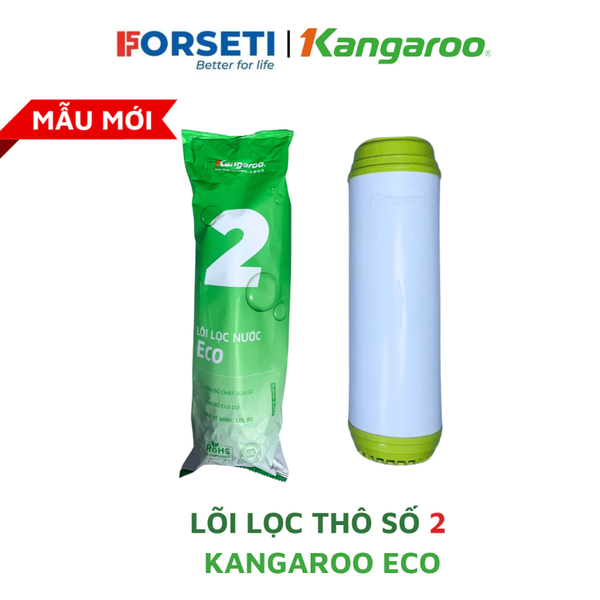 Lõi lọc thô số 2 Kangaroo Eco (mẫu mới nhất) lắp cho máy lọc nước RO có 3 cốc lọc 10inch - Hàng chính hãng