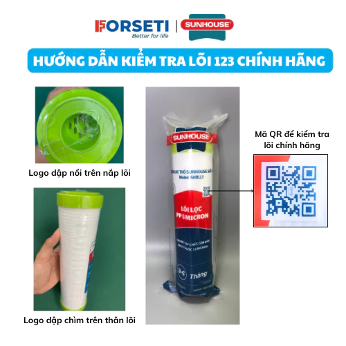 Lõi lọc số 1 Sunhouse, lõi PP 5 micron có tác dụng loại bỏ cặn bẩn có kích thước lớn hơn hoặc bằng 5 micron