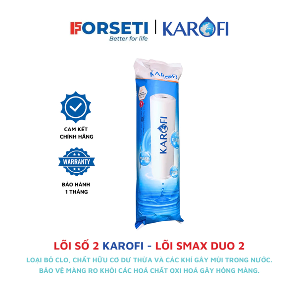Lõi lọc số 2 Karofi - Lõi Smax duo - Than hoạt tính có tác dụng khử màu, mùi hôi trong nước