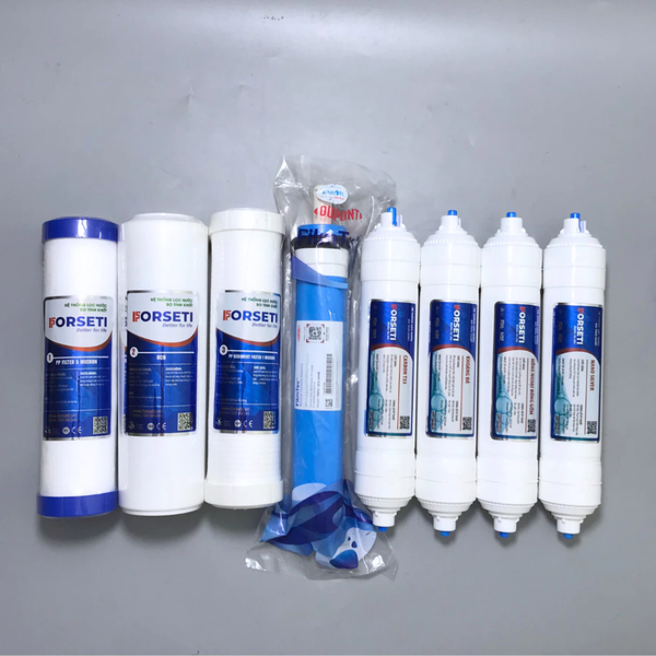 Combo 8 lõi lọc nước Forseti chính hãng dùng cho máy lọc nước RO (123, RO 50GPD, 5678)