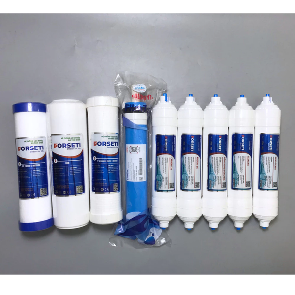 Bộ 9 lõi lọc nước Forseti chính hãng dùng cho máy lọc nước RO (123, RO 50GPD, 56789)