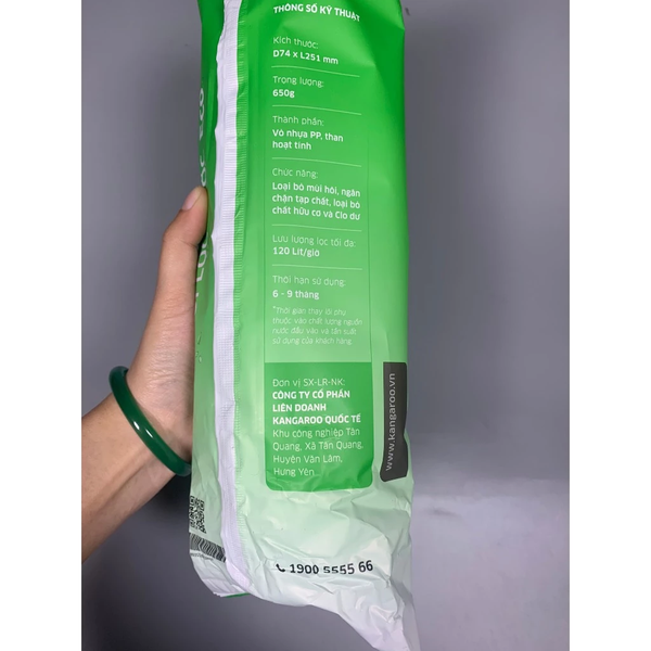 Lõi lọc thô số 2 Kangaroo Eco (mẫu mới nhất) lắp cho máy lọc nước RO có 3 cốc lọc 10inch - Hàng chính hãng