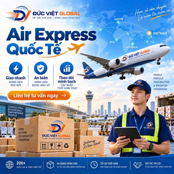 Vận chuyển quốc tế Air Express bằng đường hàng không tại Đức Việt Global