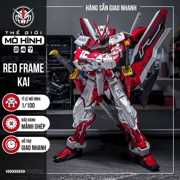 MÔ HÌNH LẮP RÁP MG RED FRAME KAI JJ (KÈM ĐẾ + DECAL NƯỚC + 4 KIẾM)