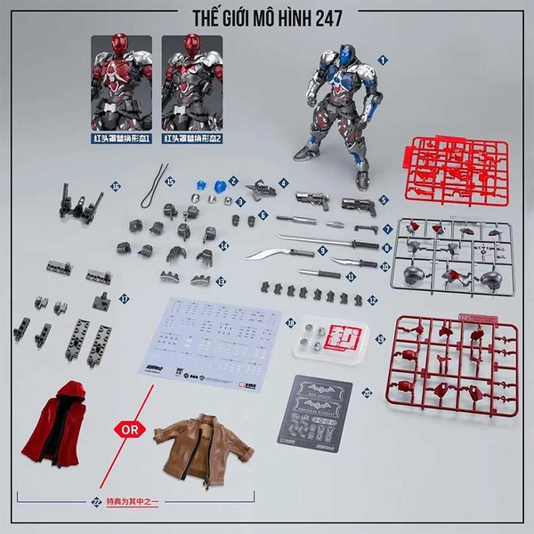 Mô hình lắp ráp ARKHAM KNIGHT (Tặng áo ngẫu nhiên) - Chính hãng Hemoxian