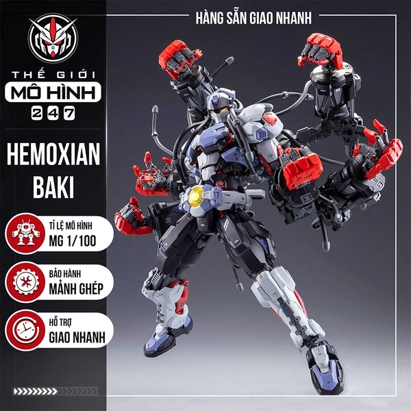 MÔ HÌNH LẮP RÁP HEMOXIAN BAKI (KÈM ÁO CHOÀNG+ ĐẾ + EFECT) - CHÍNH HÃNG HEMOXIAN