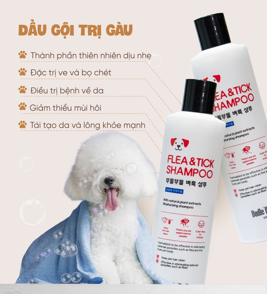 Dầu gội trị ve cho chó Budle'Budle