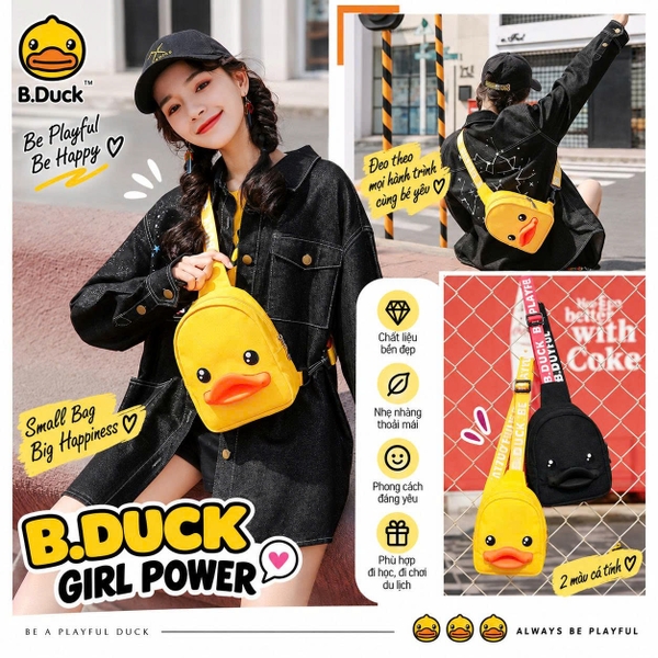 Túi Đeo Chéo B.Duck 3D Mỏ Vịt Dễ Thương – Túi Đeo Ngực Mini Nhẹ, Dây Đeo Điều Chỉnh, Đựng Điện Thoại