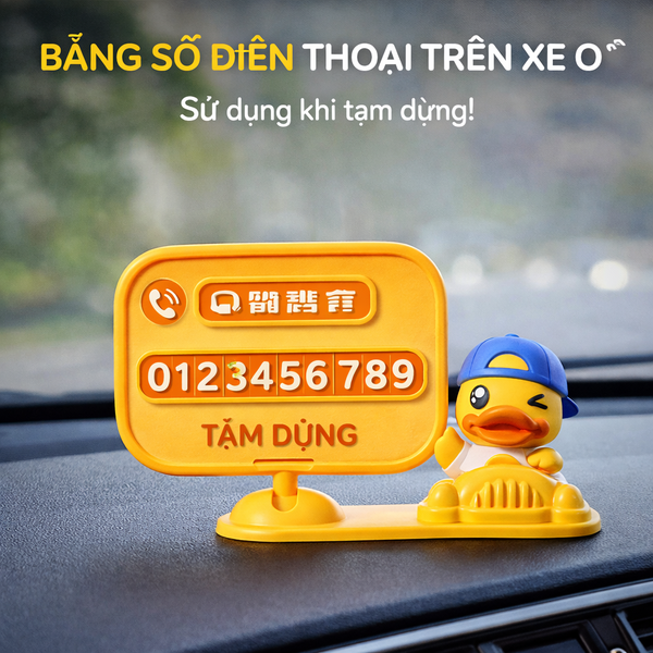 Bảng số điện thoại ô tô B.Duck (Temporary Parking Number Plate)