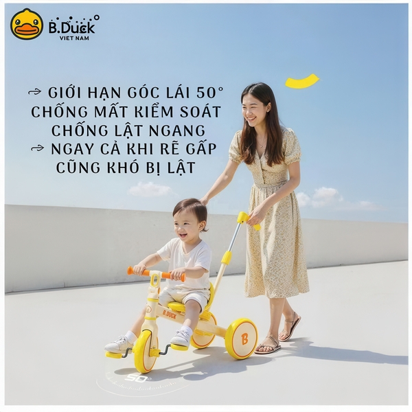 XE ĐẠP 3 BÁNH B.DUCK LD-2310 CAO CẤP CHO BÉ 18–72 THÁNG – CÓ CẦN ĐẨY TIỆN LỢI