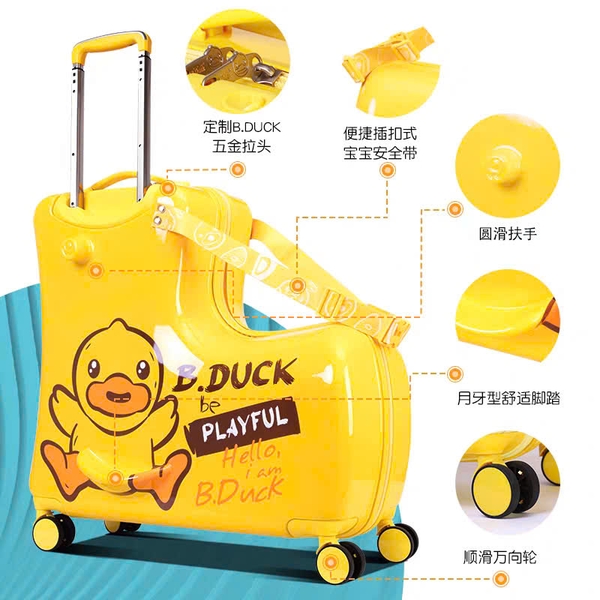 vali cho bé B.Duck nhập khẩu chính hãng size 20/24 (phiên bản vịt Playful)