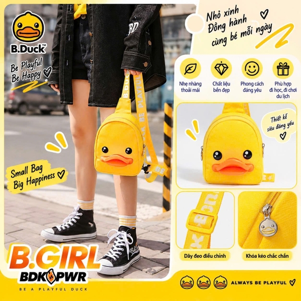Túi Đeo Chéo B.Duck 3D Mỏ Vịt Dễ Thương – Túi Đeo Ngực Mini Nhẹ, Dây Đeo Điều Chỉnh, Đựng Điện Thoại