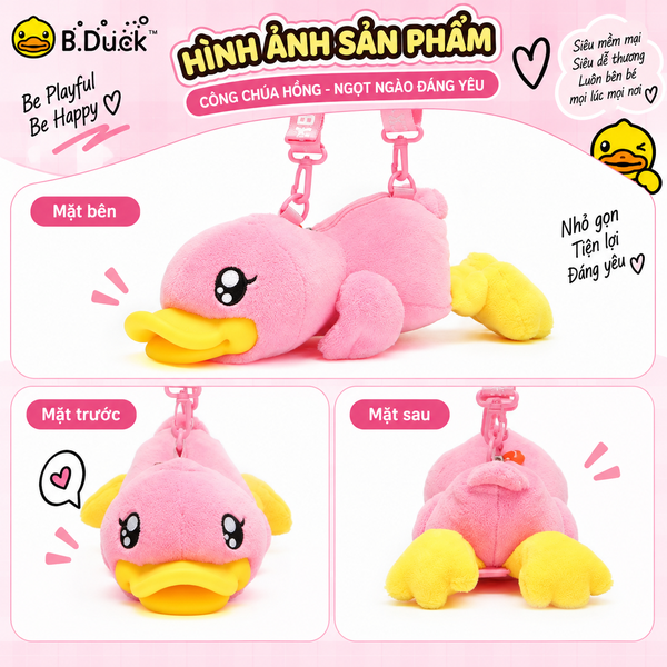 Túi Đeo Chéo B.Duck Cho Bé Hình Vịt Bông 3D – Túi Mini Trẻ Em Cute, Dây Đeo Điều Chỉnh, Bé Trai Bé Gái