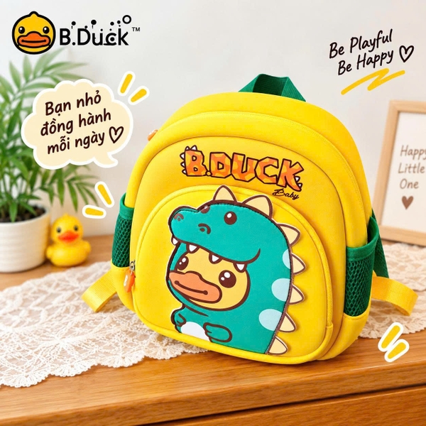 Balo B.Duck Vịt Vàng Khủng Long Cho Bé 1-4 Tuổi, Balo Chống Đi Lạc Có Dây Dắt, Balo Mẫu Giáo Nhẹ Cho Bé Trai Bé Gái