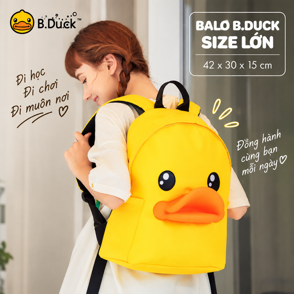 Balo B.Duck Nữ Mỏ Vịt Nổi 3D, Balo Đi Học Đi Chơi Size Lớn Thời Trang Dễ Thương