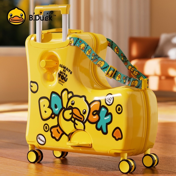 Vali cho bé B.DUCK nhập khẩu chính hãng size 20/24 ( phiên bản bánh xe xanh)
