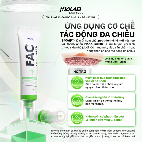 Kem chấm mụn Inolab Derma FAC Spot Cream 10g