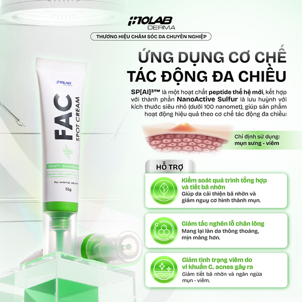 Kem chấm mụn Inolab Derma FAC Spot Cream 10g