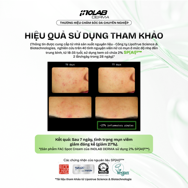 Kem chấm mụn Inolab Derma FAC Spot Cream 10g