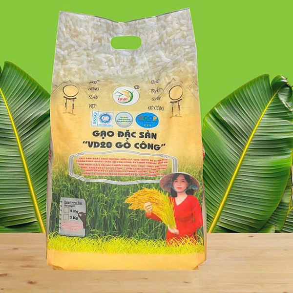 Gạo Ngon Chín Rồng (VD20 Gò Công) – Chuẩn OCOP 3 Sao, Cơm Dẻo Quánh, Ngọt Đậm Thơm Lài