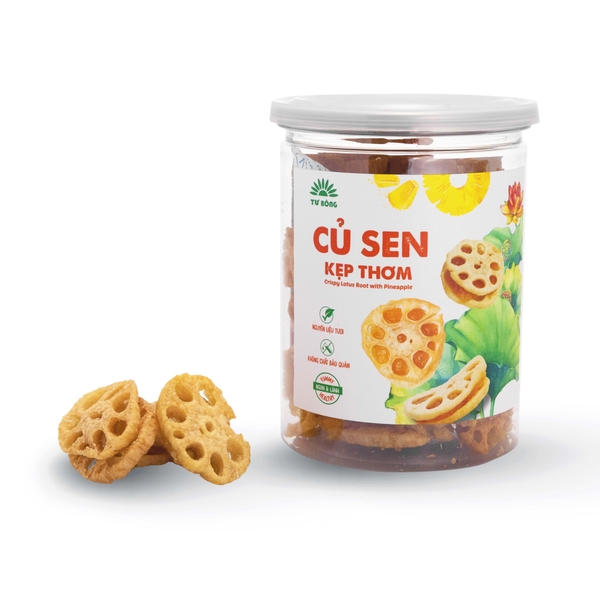 Snack Củ Sen Kẹp Mứt Thơm (Khóm) – Ăn Vặt Healthy, Ít Đường, Giàu Chất Xơ