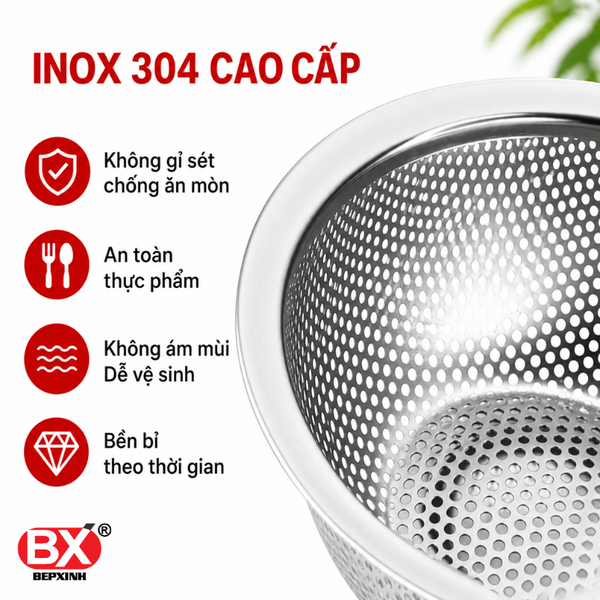 Bộ Thau Rá Inox 304
