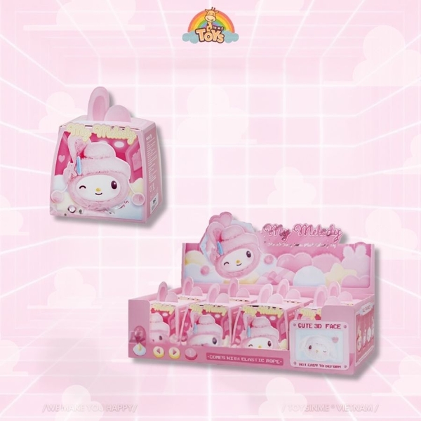 ĐỒ CHƠI TÚI MÙ MÓC KHÓA MY MELODY - ADORABLE BUNNE SERIES PLUSH RELAXING