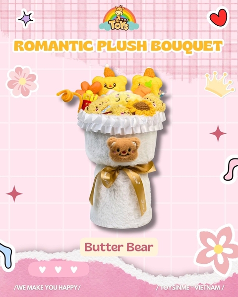 SET HOA GẤU BÔNG NHÂN VẬT HOẠT HÌNH - ĐỒ CHƠI QUÀ TẶNG LƯU NIỆM