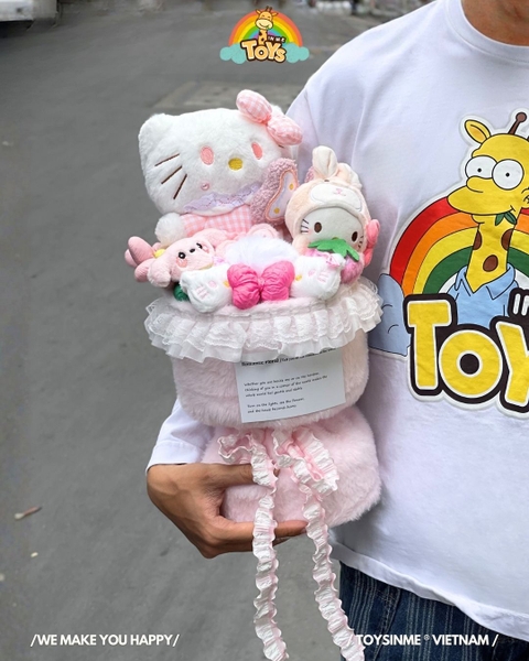 SET HOA GẤU BÔNG NHÂN VẬT HOẠT HÌNH - ĐỒ CHƠI QUÀ TẶNG LƯU NIỆM