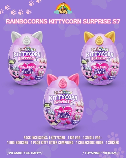 Trứng Bất Ngờ ZURU TOYS Rainbocorns Kittycorn Surprise S7 - Đồ Chơi Trải Nghiệm Sưu Tầm