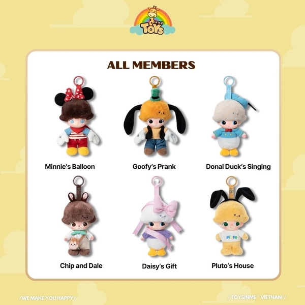 ĐỒ CHƠI HỘP MÙ DIMOO × DISNEY PLUSH KEYCHAIN BLIND BOX