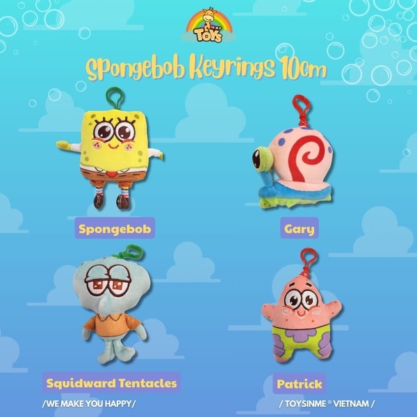 ĐỒ CHƠI MÓC KHÓA MÔ HÌNH SPONGEBOB 10CM - KEYRING SPONGEBOB SERIES