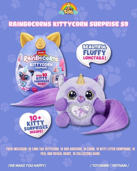 Trứng Bất Ngờ ZURU TOYS Rainbocorns Kittycorn Surprise S9 - Đồ Chơi Trải Nghiệm Sưu Tầm