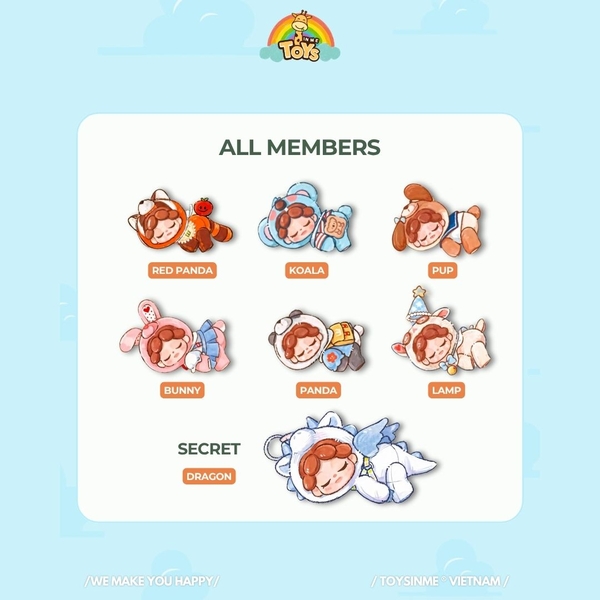 ĐỒ CHƠI HỘP MÙ MÓC KHÓA WENDY ZOO SCHOOL SERIES PLUSH DOLL