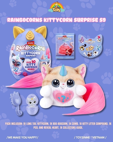 Trứng Bất Ngờ ZURU TOYS Rainbocorns Kittycorn Surprise S9 - Đồ Chơi Trải Nghiệm Sưu Tầm