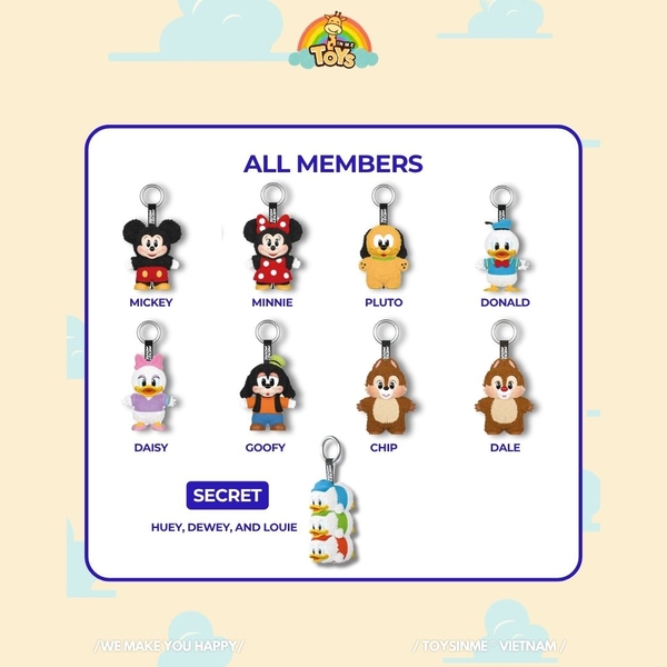 ĐỒ CHƠI MÓC KHÓA MICKEY FAMILY CUTE TOGETHER KEYCHAIN SERIES FIGURES