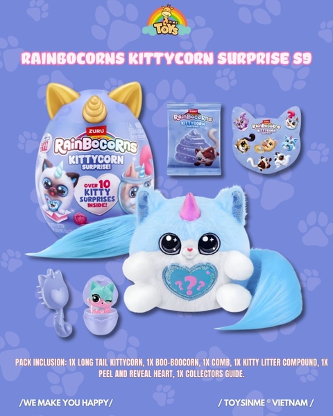 Trứng Bất Ngờ ZURU TOYS Rainbocorns Kittycorn Surprise S9 - Đồ Chơi Trải Nghiệm Sưu Tầm