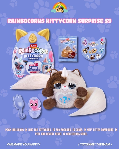 Trứng Bất Ngờ ZURU TOYS Rainbocorns Kittycorn Surprise S9 - Đồ Chơi Trải Nghiệm Sưu Tầm