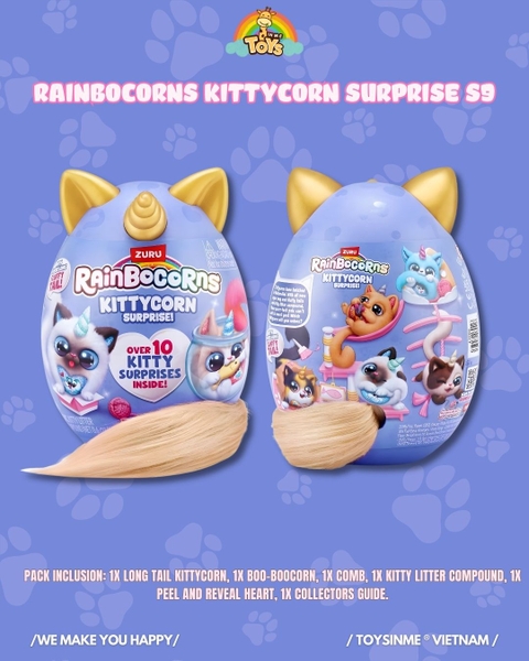 Trứng Bất Ngờ ZURU TOYS Rainbocorns Kittycorn Surprise S9 - Đồ Chơi Trải Nghiệm Sưu Tầm