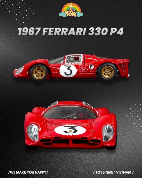 ĐỒ CHƠI MÔ HÌNH SIÊU XE HOT WHEELS ELITE 64 1967 FERRARI 330 P4