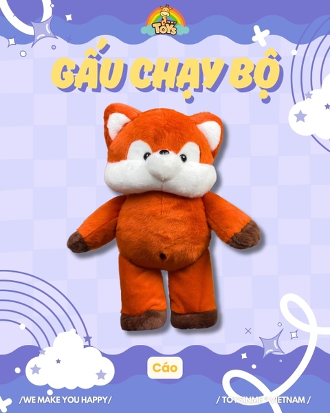 ĐỒ CHƠI GẤU BÔNG CHẠY BỘ - THÚ NHỒI BÔNG CAO CẤP 45CM